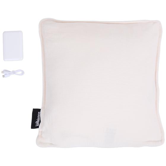 Chenille heated cushion - with battery and cable