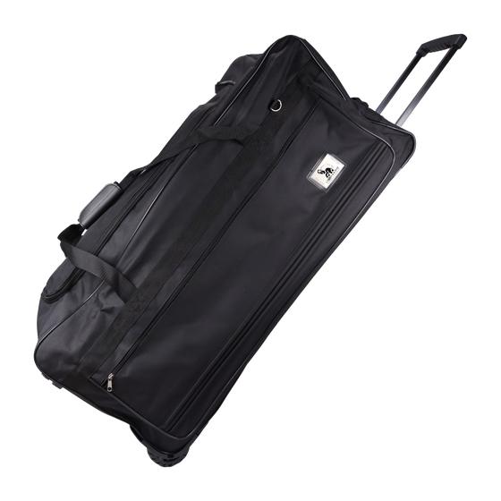 XXL black holdall on wheels - side view