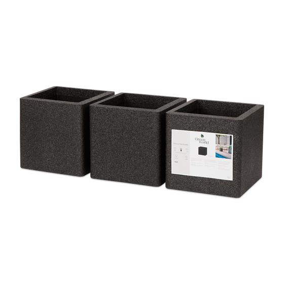 Lot de 3 pots noirs