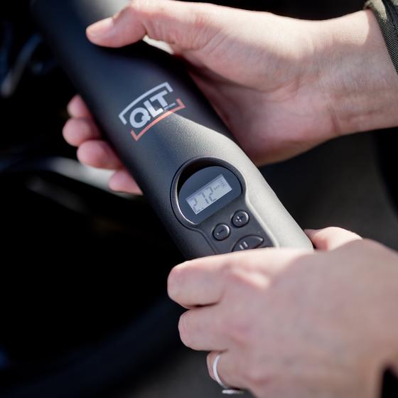 QLT cordless air compressor in use