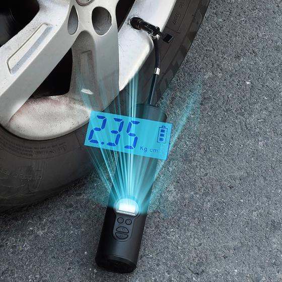 Cordless air compressor with LCD screen