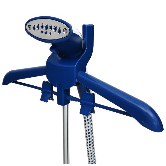 Clothing and fabric steamer with the head on the support