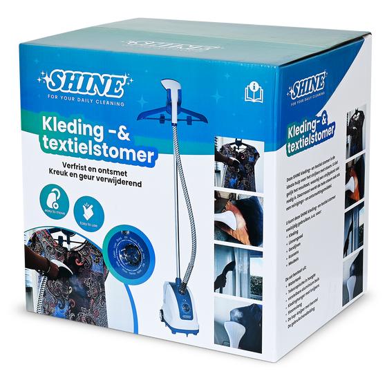 Clothing and fabric steamer packaging front