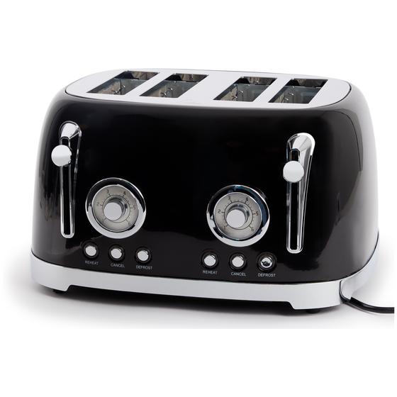 Double toaster with retrolook - black