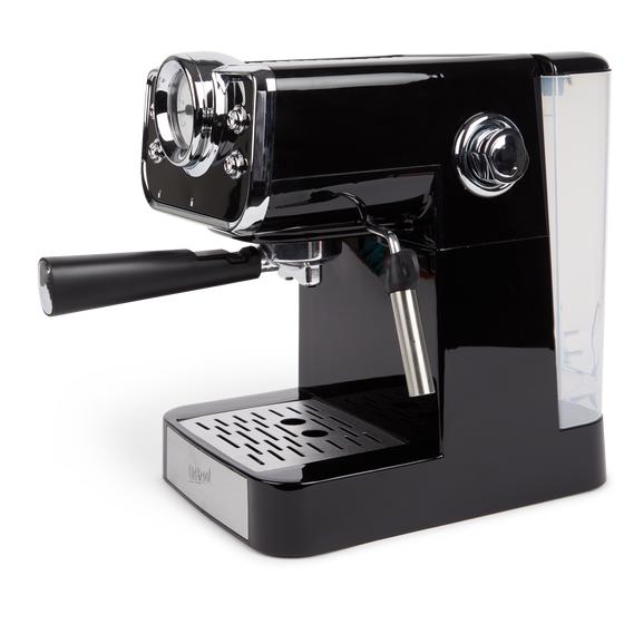 Espresso machine with retro look angle view