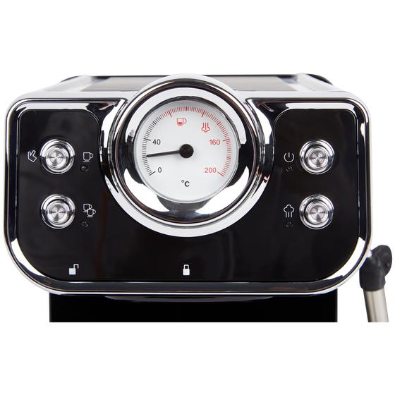 Espresso machine with retro look controls