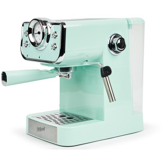 Espressomachine met retrolook schuin