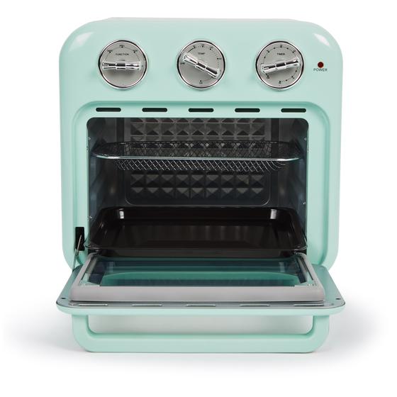 Compact oven with retro look - glass door open