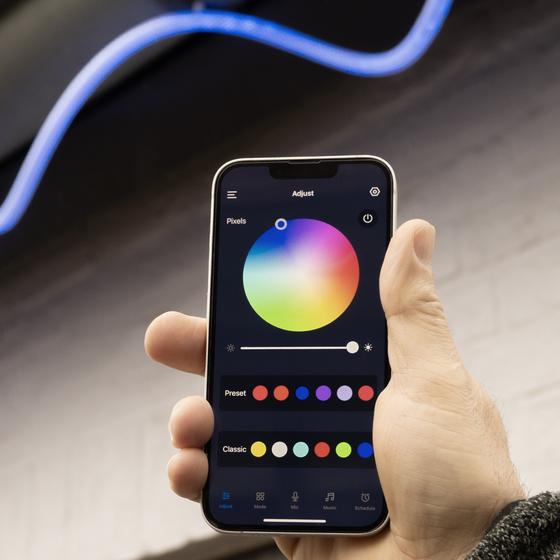 LED rope light with remote control - operable via app