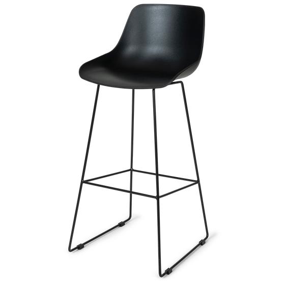 Black bar stool front view