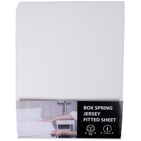 Boxspring hoeslaken 90 x 220 wit in verpakking