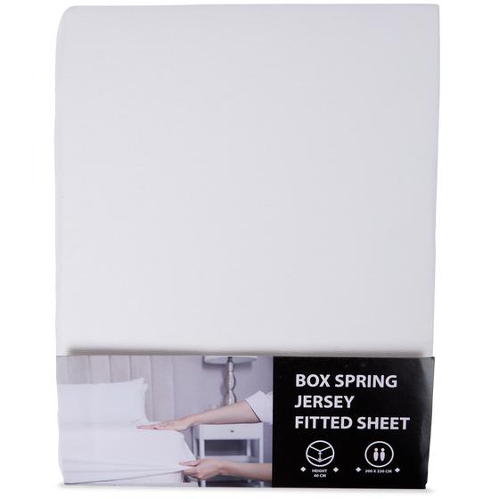 Boxspring fitted sheet 200 x 220 white packaging