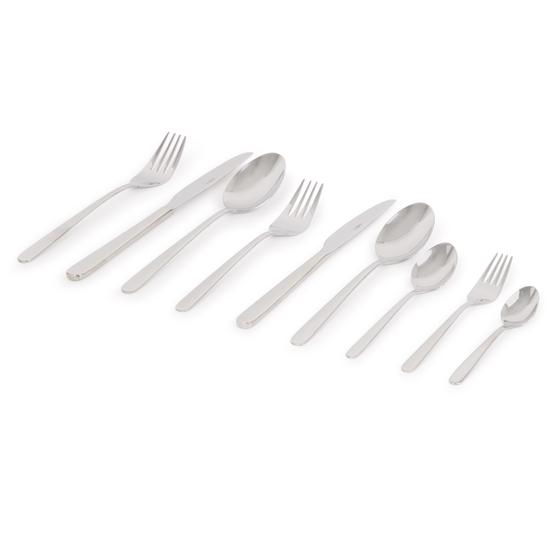 Gero cutlery set 87-piece - knives forks spoons laid out