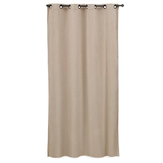 Velvet curtain gray brown 140 x 260 cm