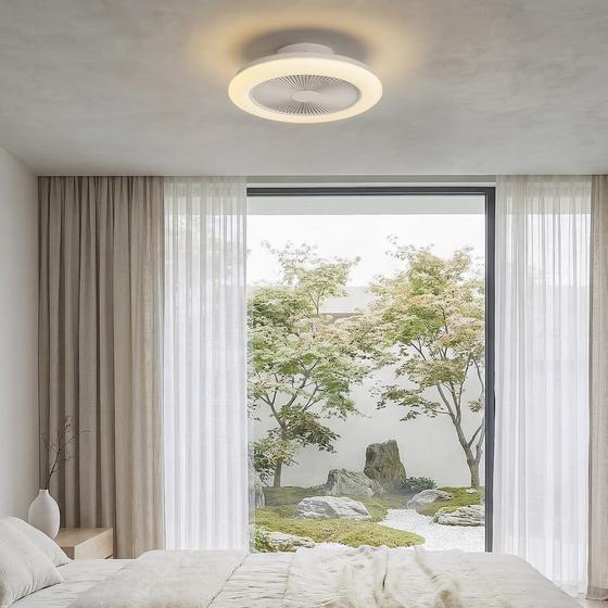 QAZQA plafondventilator met ledlamp – wit inspiratie woonkamer