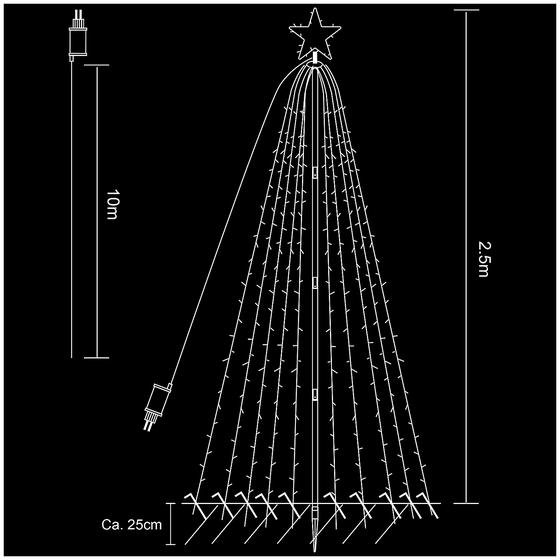 Dimensions of the outdoor Christmas tree