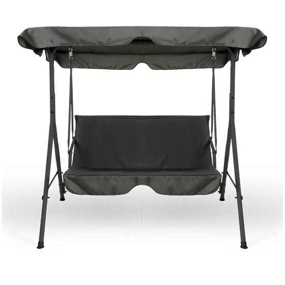 Swing seat with canopy seen from the front