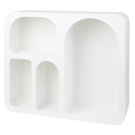 Vakkenkast met organische vormen - schuin rechts