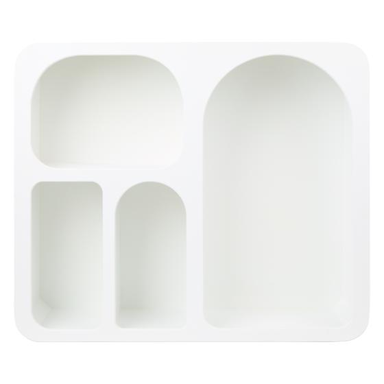 Shelving unit with organic shapes - white