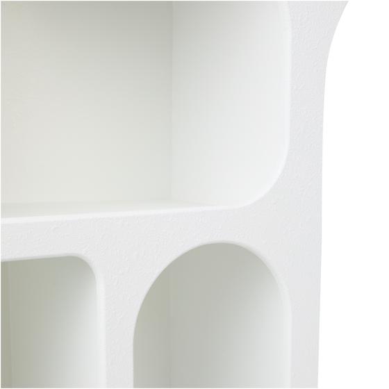 Shelving unit with organic shapes - close-up of compartments