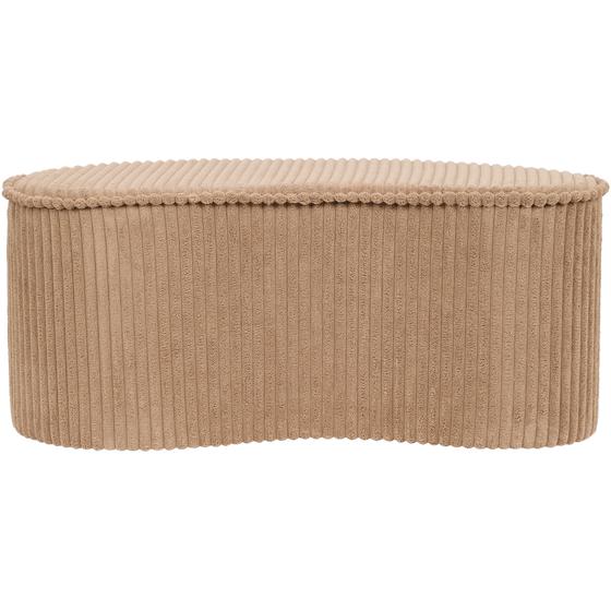 Brown ribbed pouffe - front view