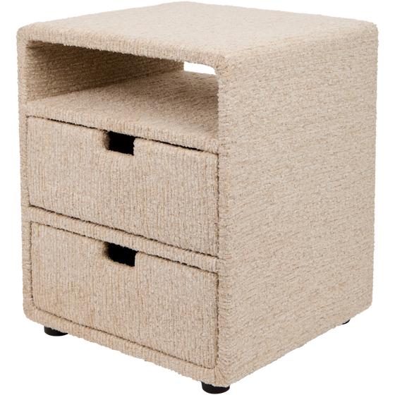 Chenille bedside table - taupe