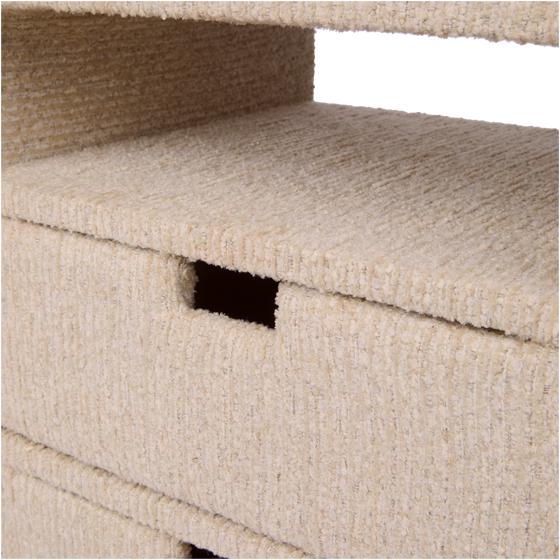 Chenille bedside table - taupe - close-up of shelf