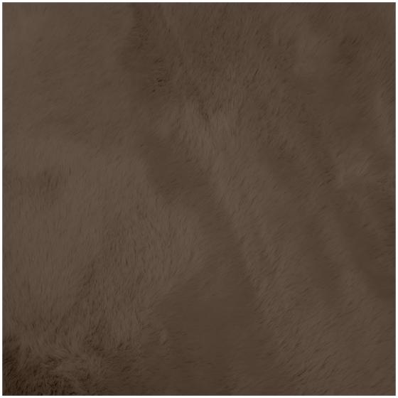 Organic shape faux fur rug - dark brown - close-up