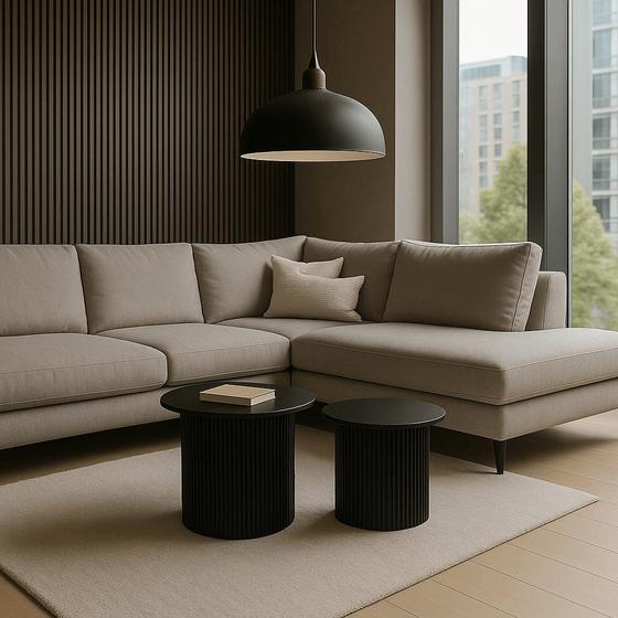 Bijzettafels - geribbeld - zwart inspiratie in de woonkamer