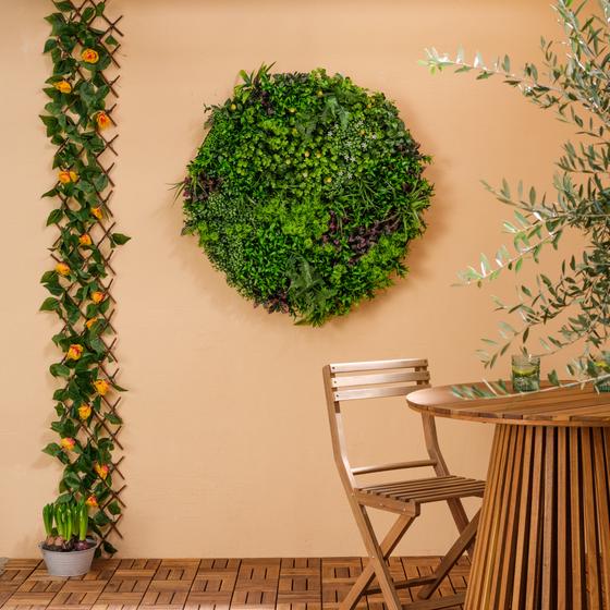 Framed artificial plant art - patio lifestyle image