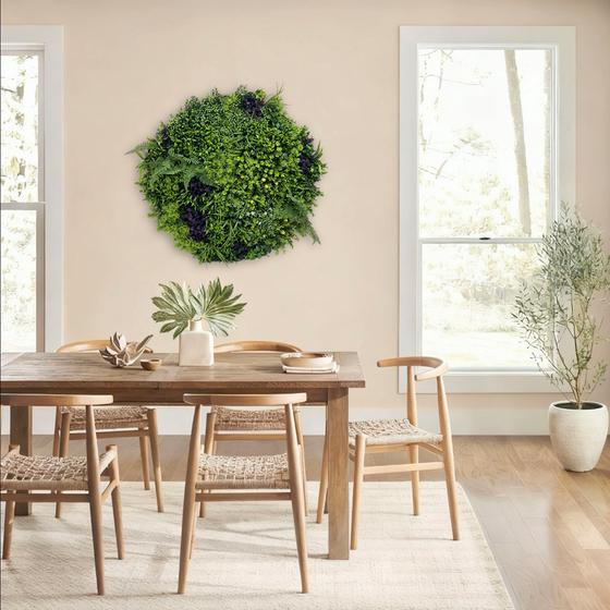 Framed artificial plant art - in the living room