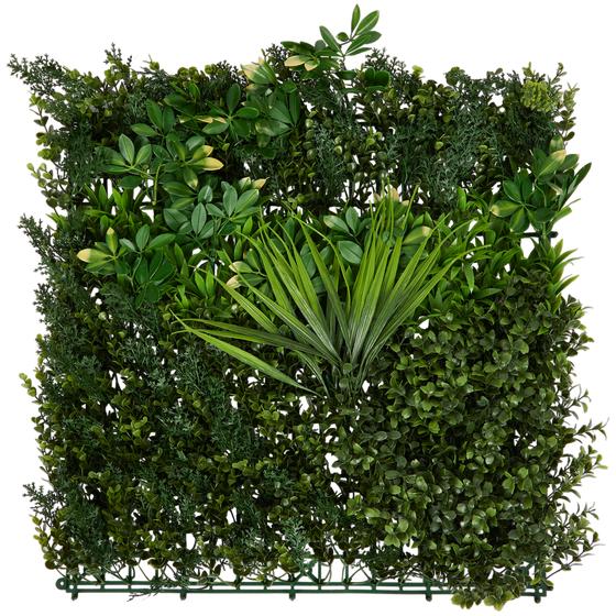 Artificial hedge with flowers - close-up