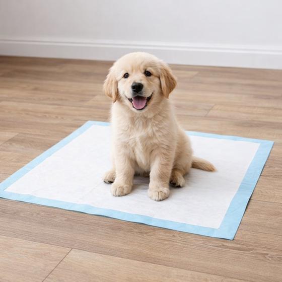 Puppy pads XXL voordeelverpakking - in gebruik met puppy