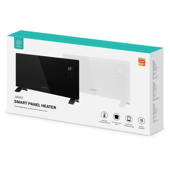 packaging Sinji glass smart panel heater – Black