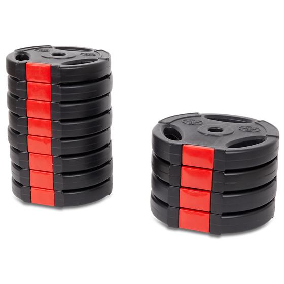Stack of 1.25kg and 2.5kg weight plates