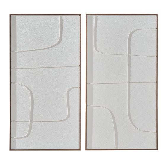 Wall art set in wooden frame - front view