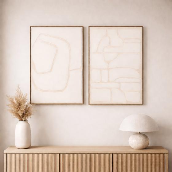 Wall art in teddy finish, 2-piece - lifestyle image