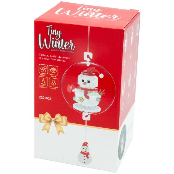16 x DIY building block Christmas ornaments - snowman in packaging