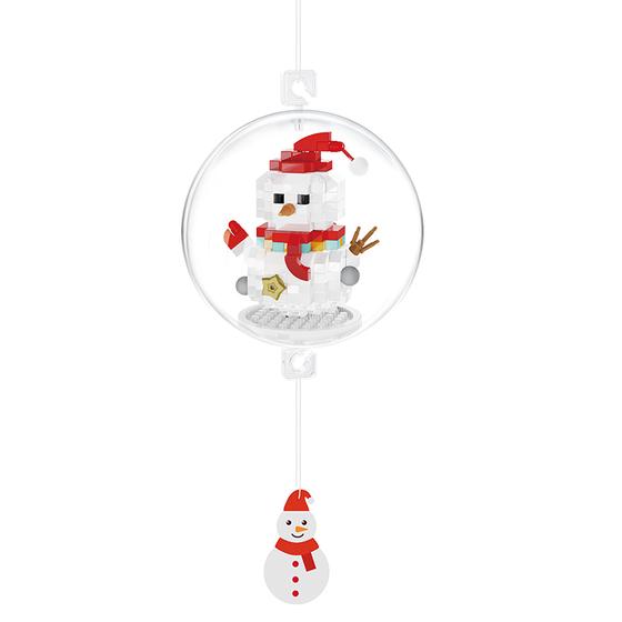 16 x DIY building block Christmas ornaments - snowman