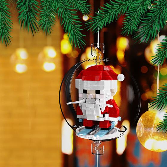 16 x DIY building block Christmas ornaments - snowman mood picture