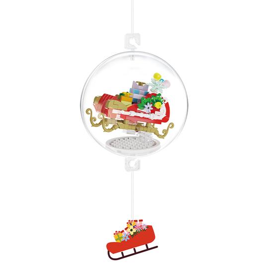 16 x DIY building block Christmas ornaments - sleigh