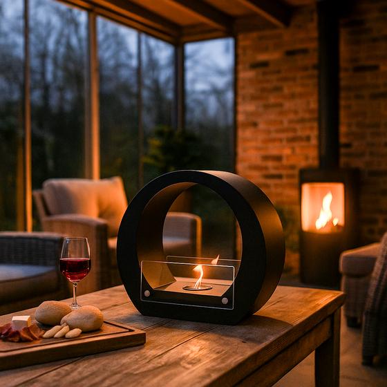 Design Bio-Ethanol Fireplace - indoors on table