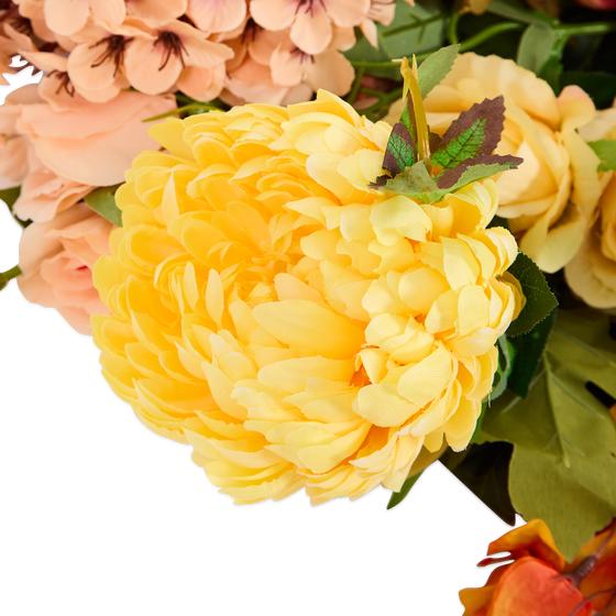 Artificial bouquet Autumn close up yellow flower