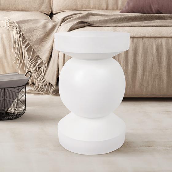 MgO white sidetable with decorations