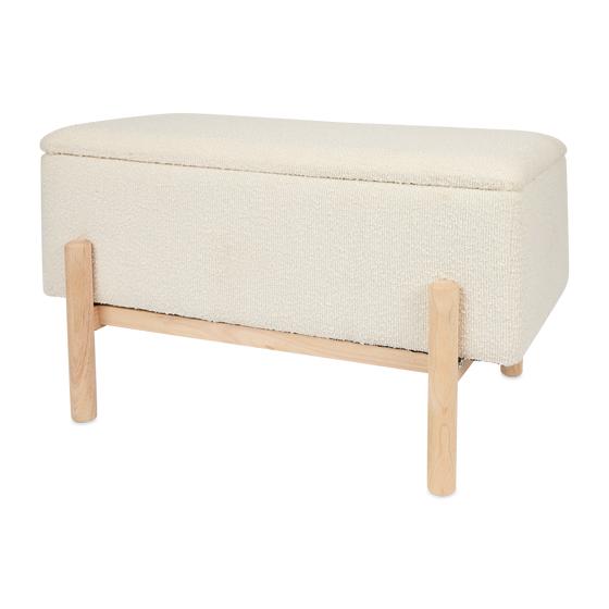 Banc de rangement teddy crème