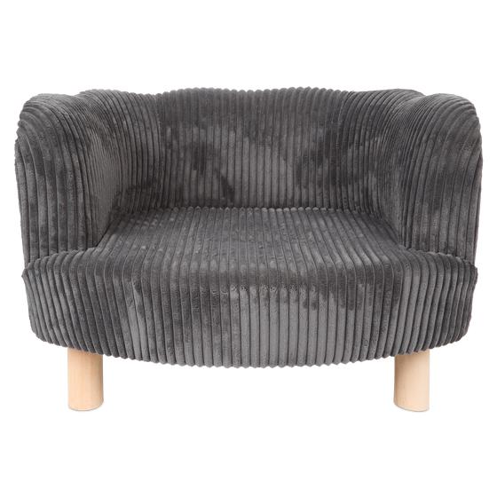 Teddy ribbed pet chair - Anthracite front