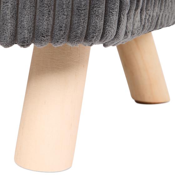 Close-up onderzijdeTeddy rib huisdierenfauteuil - Antraciet