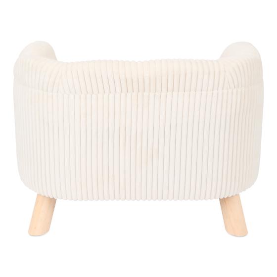 Teddy ribbed pet chair - white - back view