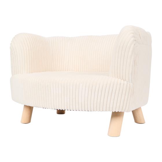 Teddy ribbed pet chair - white