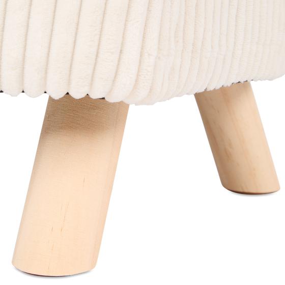 Teddy ribbed pet chair - white - legs